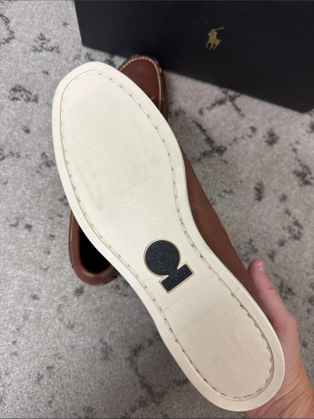 NWT Polo by Ralph Lauren Tan/Brown Leather Boat Shoes